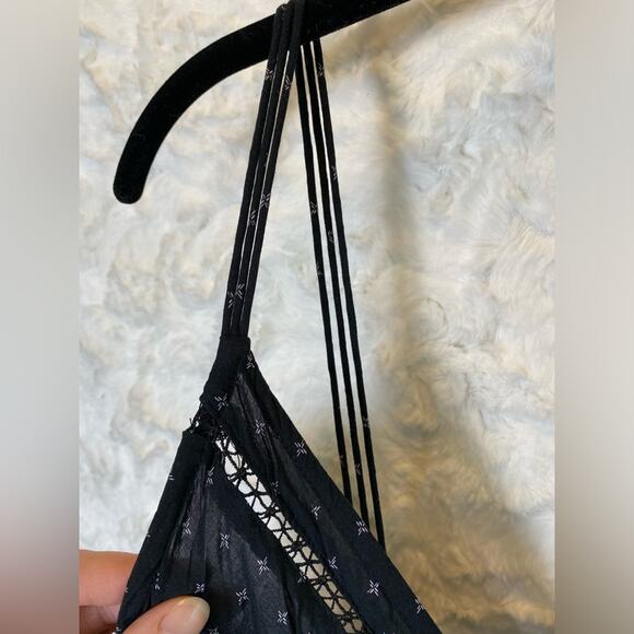 Free People Intimately Women's One Of These Days Romper Small Ruffle Black Print - Picture 7 of 14